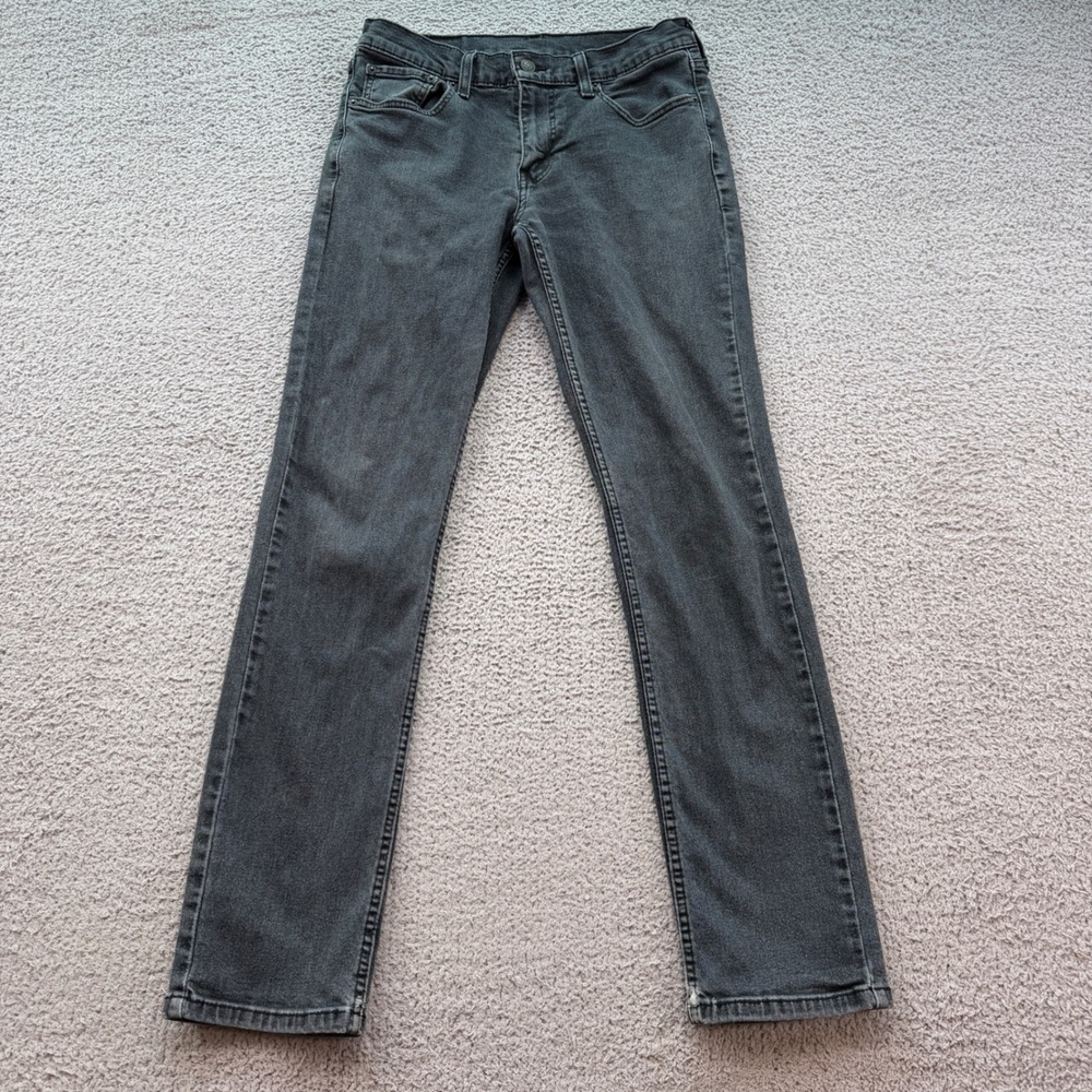 Levis 511 Slim Fit Jeans Mens 30x32 Washed Black Stretch Denim